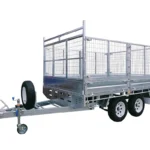 Flat top trailer with mesh cage