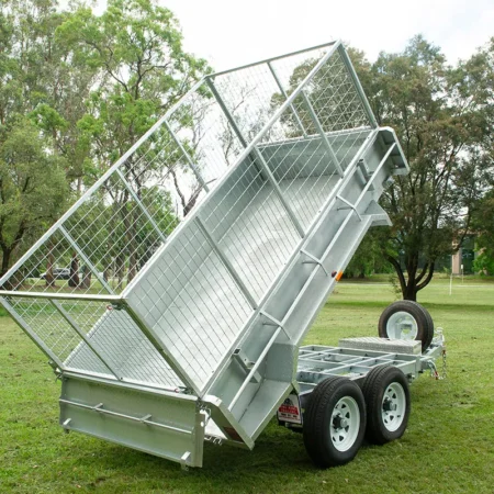 KKT-TP105H3500RP - 10×5 Tandem Axle Hydraulic Tipper Galvanised Box Trailer 3500kg ATM WITH RAMPS AND RAMP HOLDER