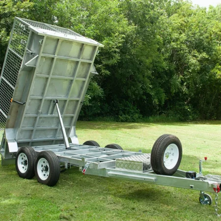 KKT-TP105H3500RP - 10×5 Tandem Axle Hydraulic Tipper Galvanised Box Trailer 3500kg ATM WITH RAMPS AND RAMP HOLDER
