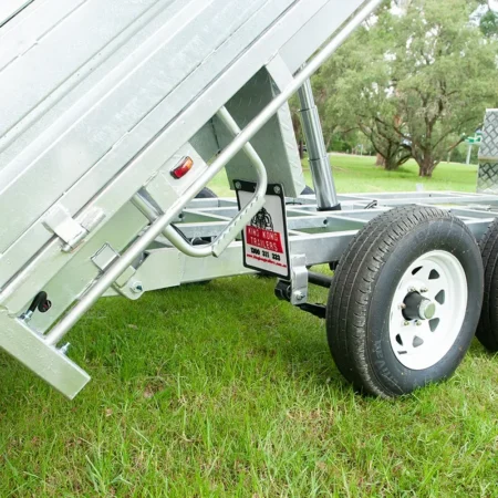 KKT-FT127TP1-4500- 12×7 Hydraulic Tipper Galvanised Flat Top Trailer 4500kg ATM WITH 900mm CAGE