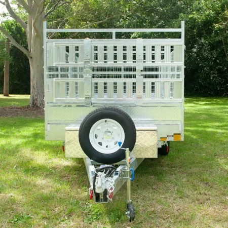 KKT-FT127TP1-4500- 12×7 Hydraulic Tipper Galvanised Flat Top Trailer 4500kg ATM WITH 900mm CAGE