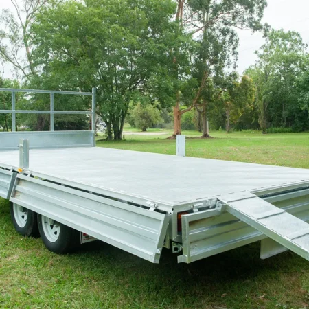 KKT-FT1473500RP - 14×7 Hot-Dip Galvanised Flat Top Trailer 3500kg ATM with Ramps