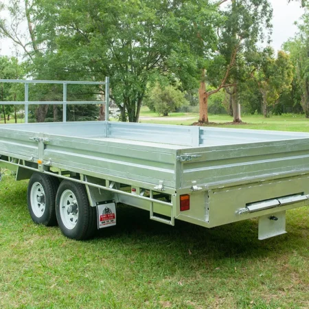 KKT-FT1473500RP - 14×7 Hot-Dip Galvanised Flat Top Trailer 3500kg ATM with Ramps