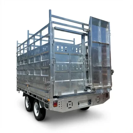 KKT-FT127-CATTLE 12×7 Livestock Trailer 3500kg ATM with Side Rails and Dropdown Aluminium Ramps