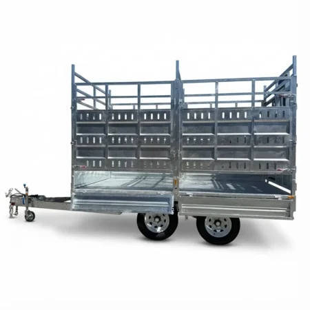 KKT-FT127-CATTLE 12×7 Livestock Trailer 3500kg ATM with Side Rails and Dropdown Aluminium Ramps