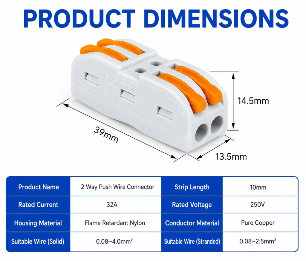 2 Way Lever Wire Connector